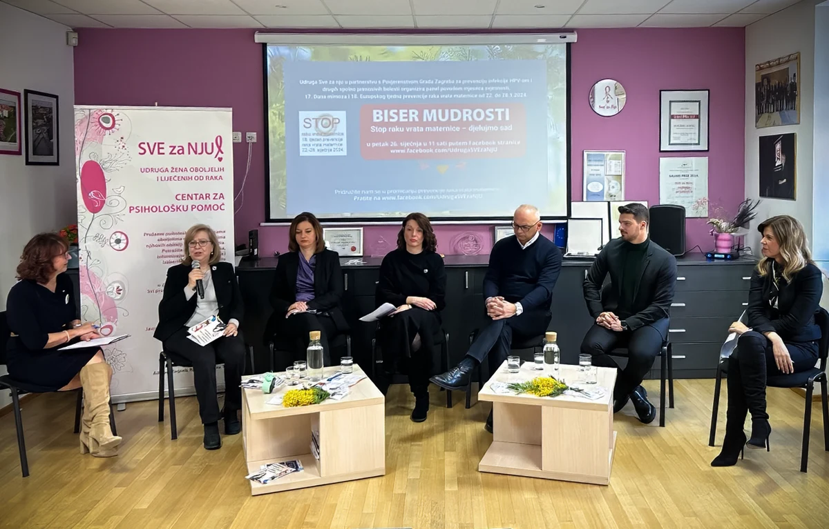 Panel rasprava "Stop raku vrata maternice - djelujmo sad!" održana je u udruzi Sve za nju u Zagrebu. Uz glavnu tajnicu udruge Ljiljanu Vukotu sudjelovali su dr. sc. Magdalena Grce, prim. Tatjana Nemeth Blažić, dr. sc. Mirela Šentija Knežević, prim. dr. sc. Miroslav Venus, dr. Marko Gangur i dr. Biljana Borzan.