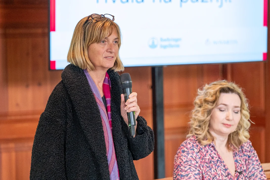 Prof. dr. sc. Dunja Rogić, predstojnica Kliničkog zavoda za laboratorijsku dijagnostiku KBC-a Zagreb. Press konferencija 