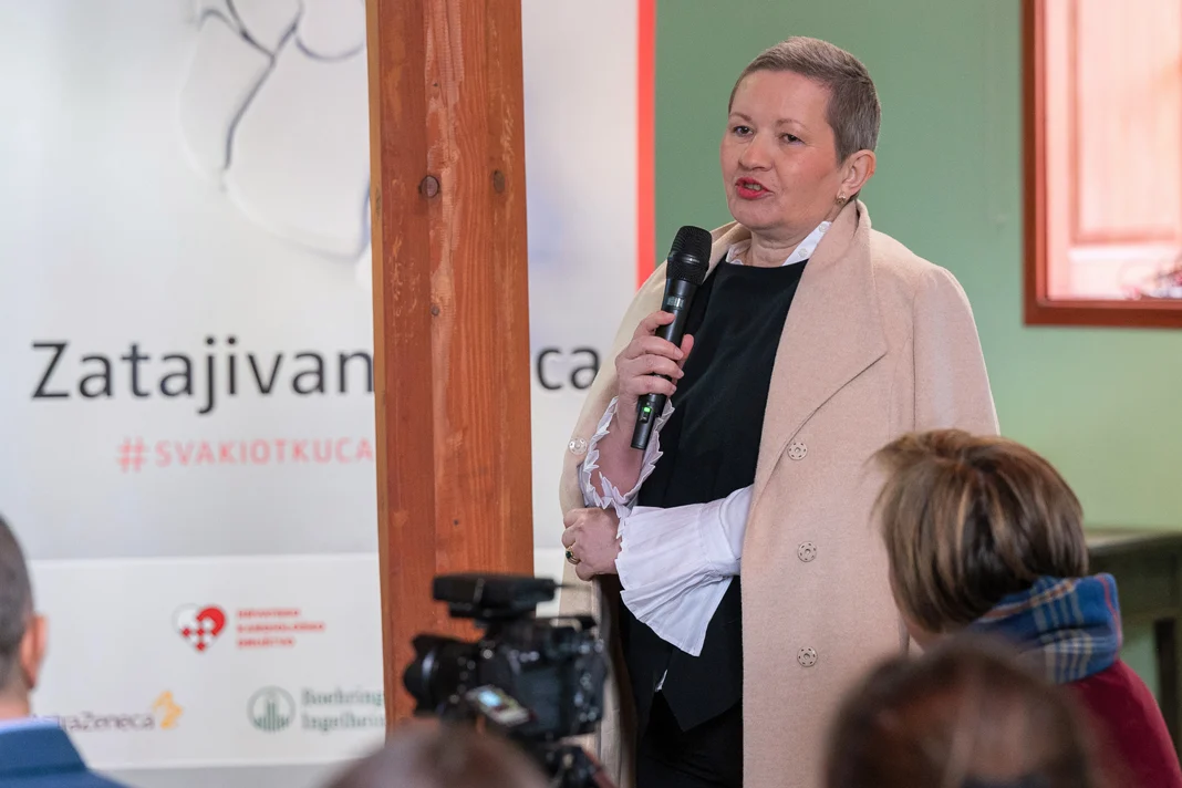 Prim. Verica Kralj, dr. med., voditeljica Odjela za srčano-žilne bolesti HZJZ-a. Press konferencija 