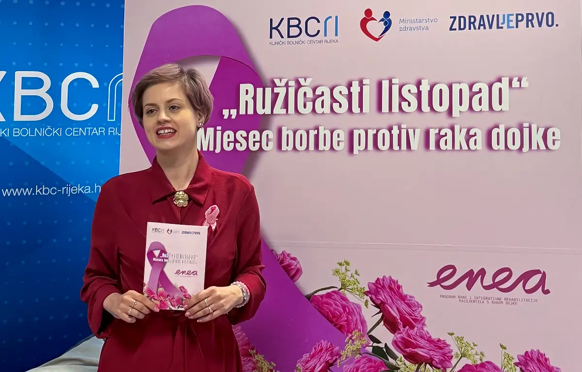 Pacijentica Dušica Knafelj na predstavljanju ENEA brošure u Klinici za tumore KBC-a Rijeka; ENEA program