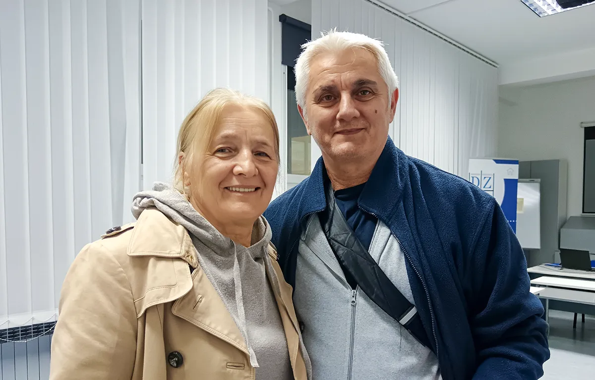 foto-dana-Ritam-srca-Grizanska-bracni-par-Ivanic Umirovljenici Marija i Ivan iz Dubrave u Zagrebu, na predavanju Udruge Ritam srca u Domu zdravlja Zagreb – Istok u Grižanskoj ulici; svakodnevna šetnja