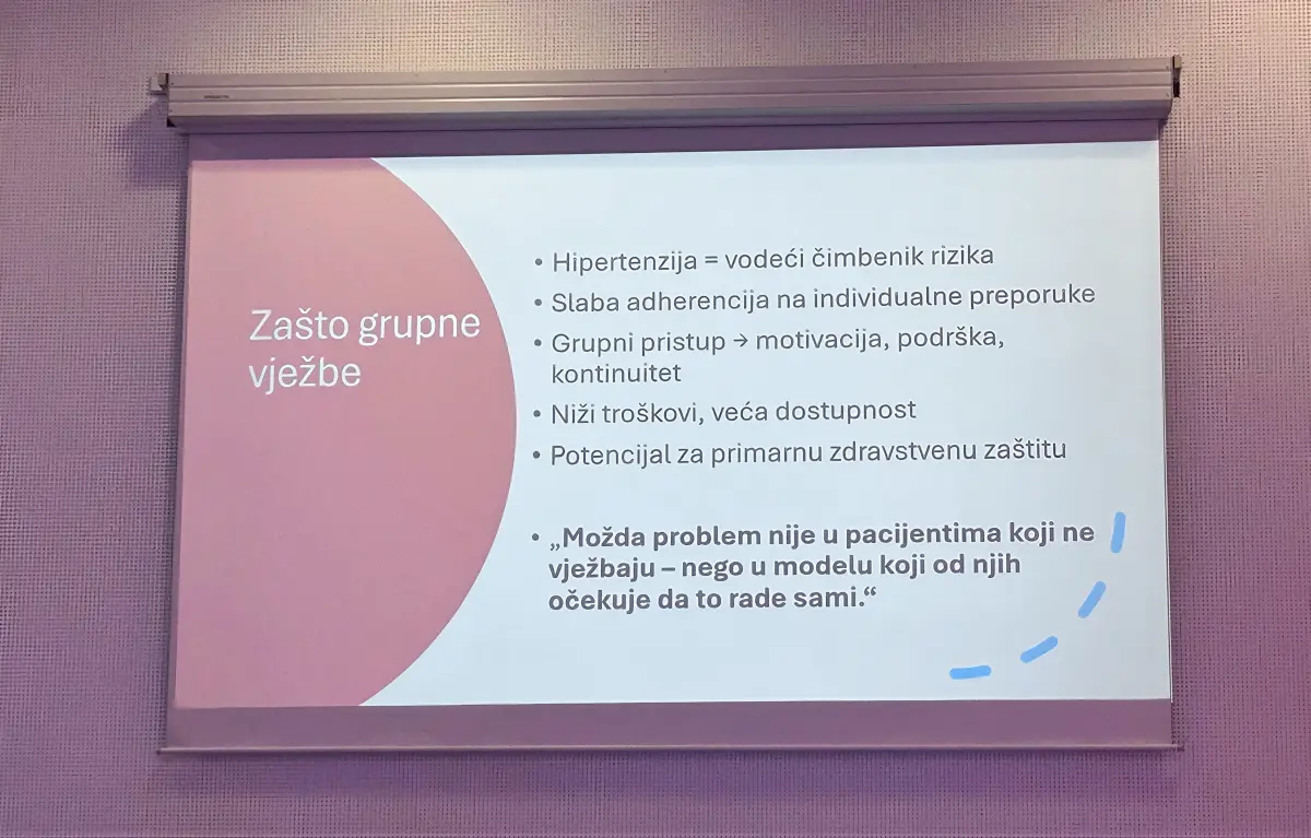 Prezentacija za predavanje "Grupne vježbe – mit ili realna strategija u borbi s hipertenzijom", Karla Kuhar; Kontroverze 2026.