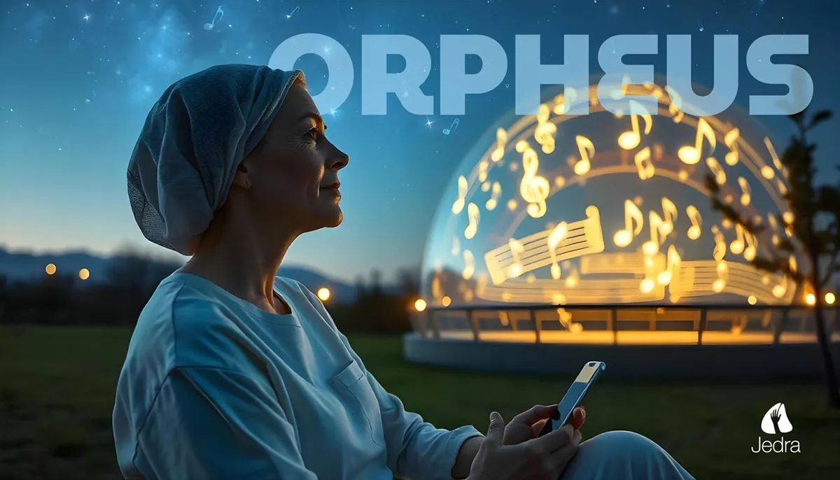 Vizual za projekt O.R.P.H.E.U.S.; Udruga Jedra; uvođenje muzikoterapije, nefarmakološki oblik potpore u liječenju onkoloških bolesnika