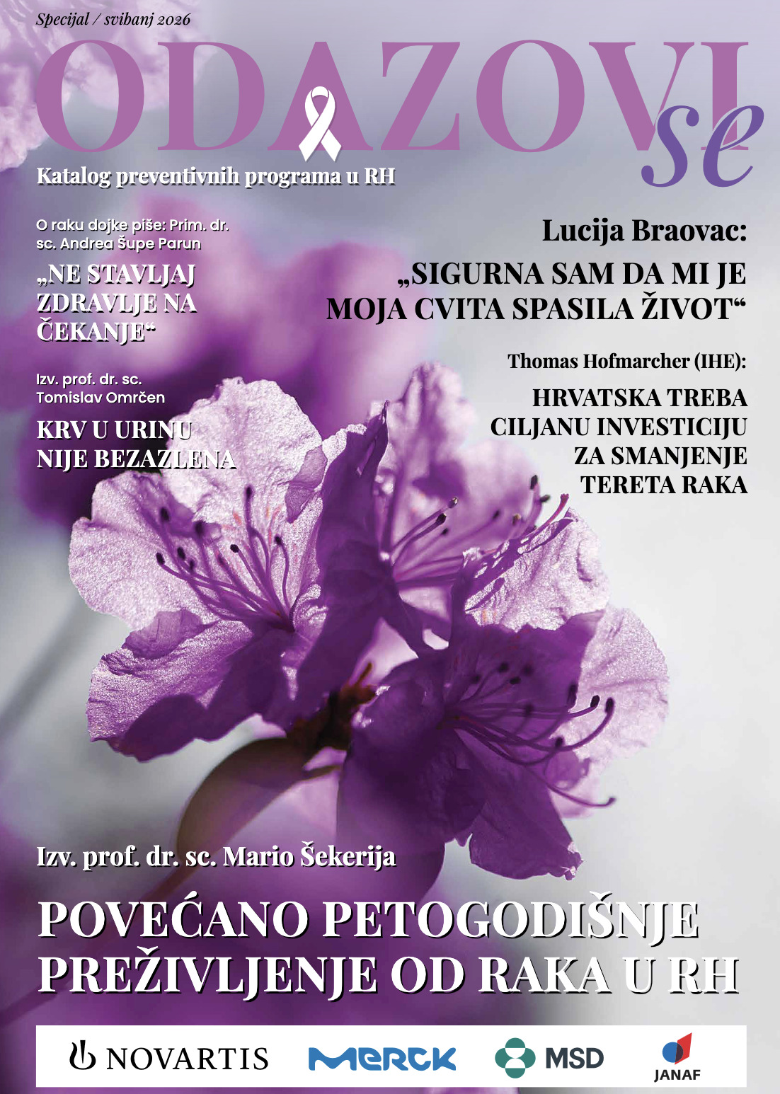 Naslovnica posebnog izdanja Odazovi se, povodom Nacionalnog dana preživjelih od raka